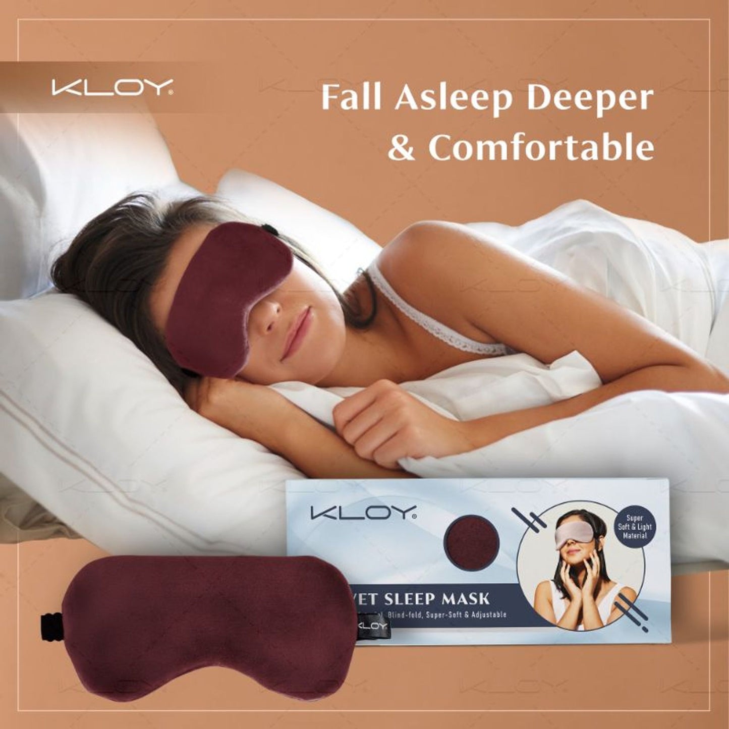 KLOY Breathable Sleep Eye Mask - Maroon