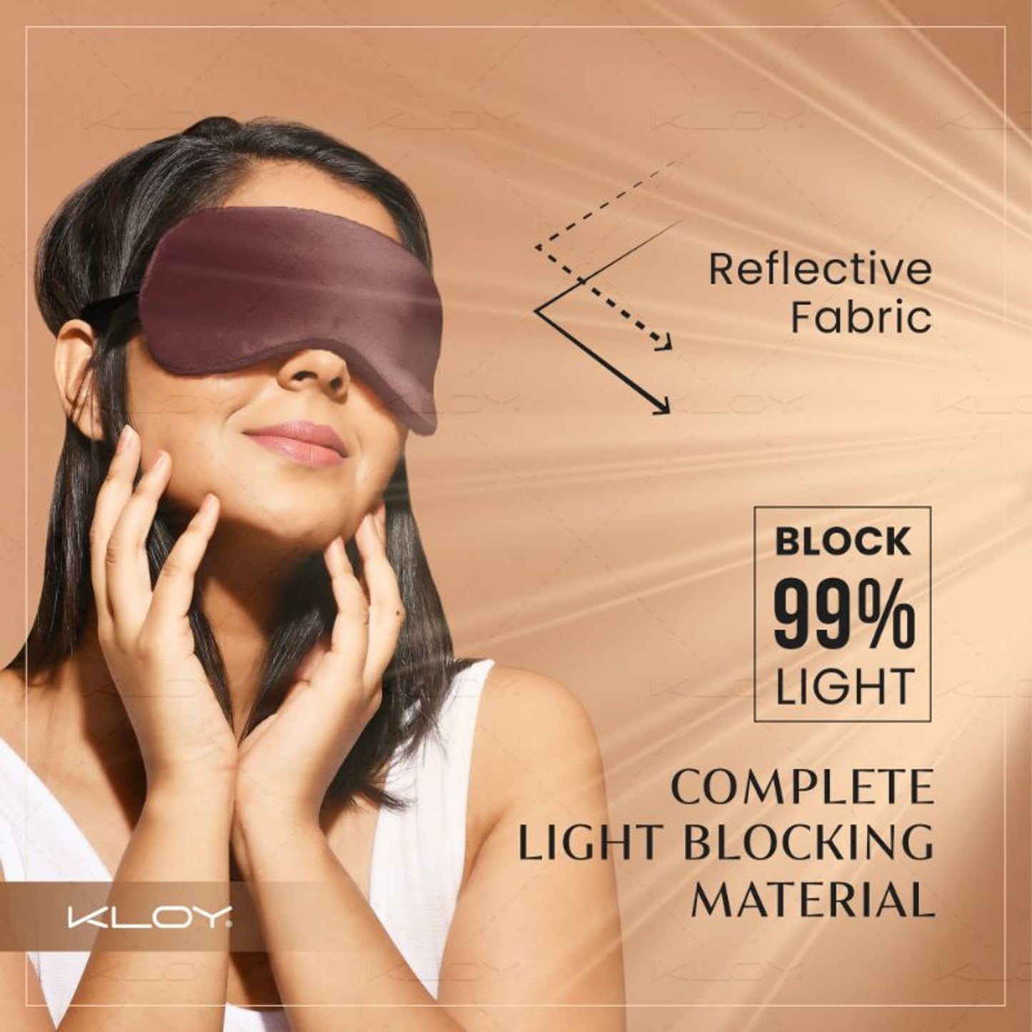 KLOY Breathable Sleep Eye Mask - Maroon