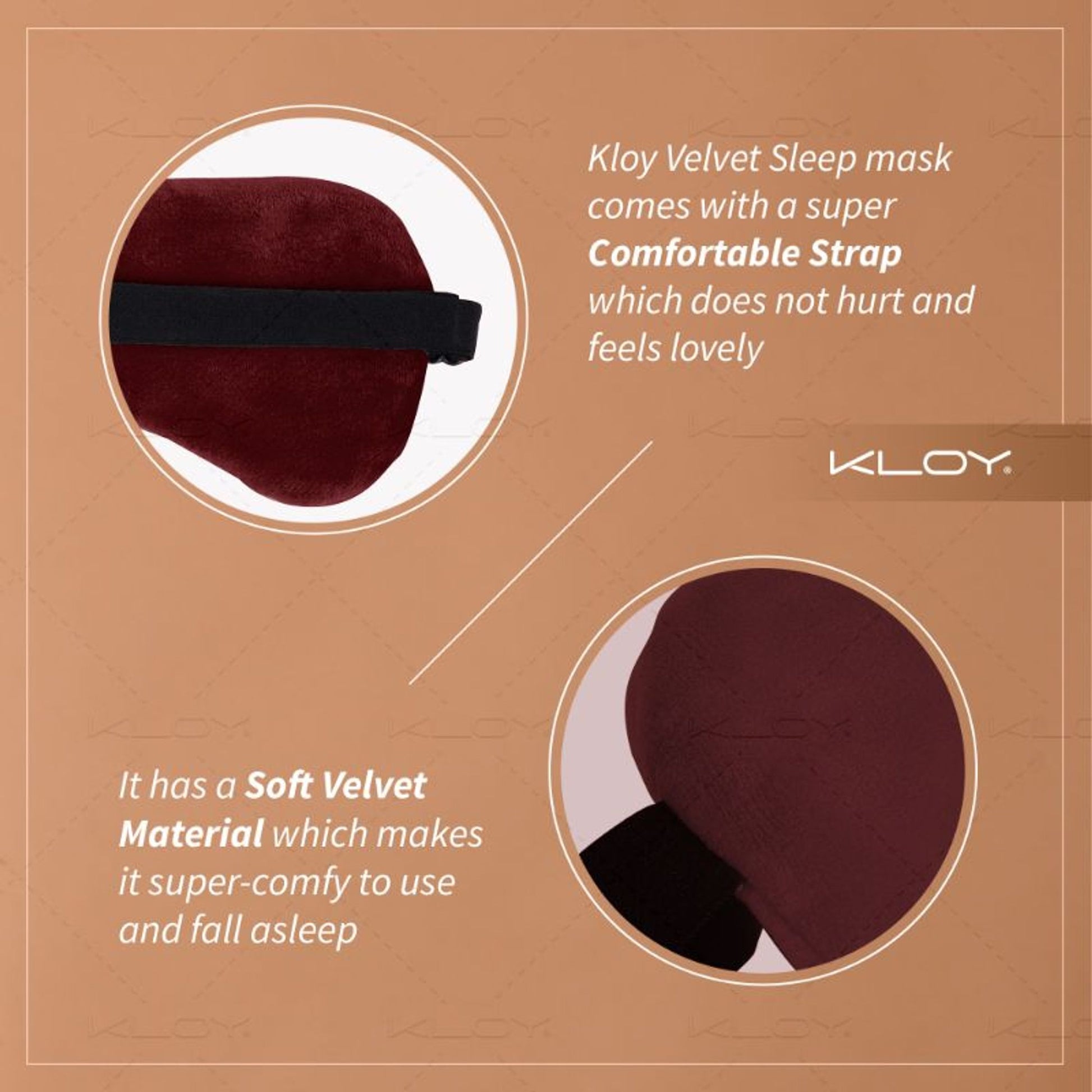 KLOY Breathable Sleep Eye Mask - Maroon