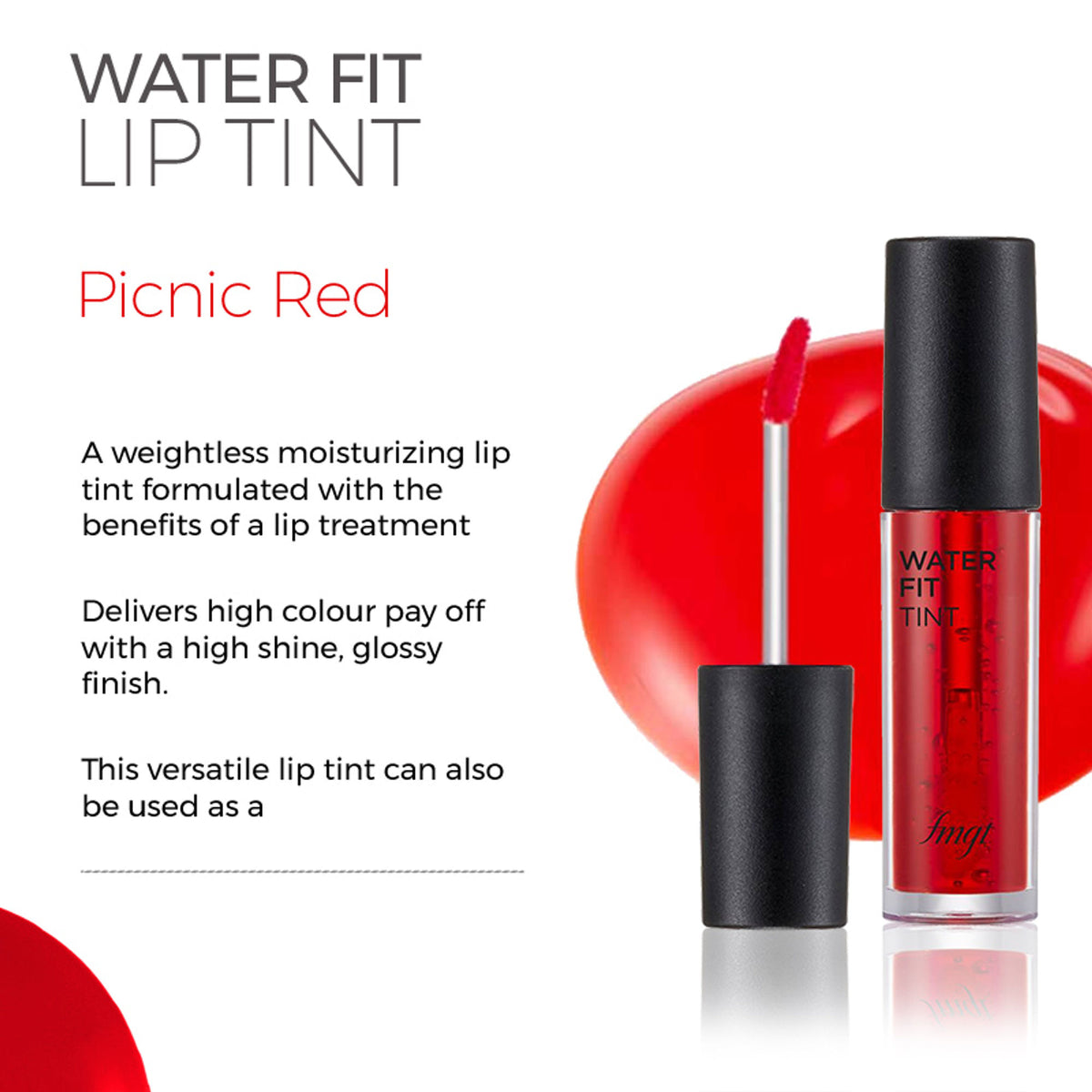 The Face Shop Water Fit Lip Tint - Picnic Red