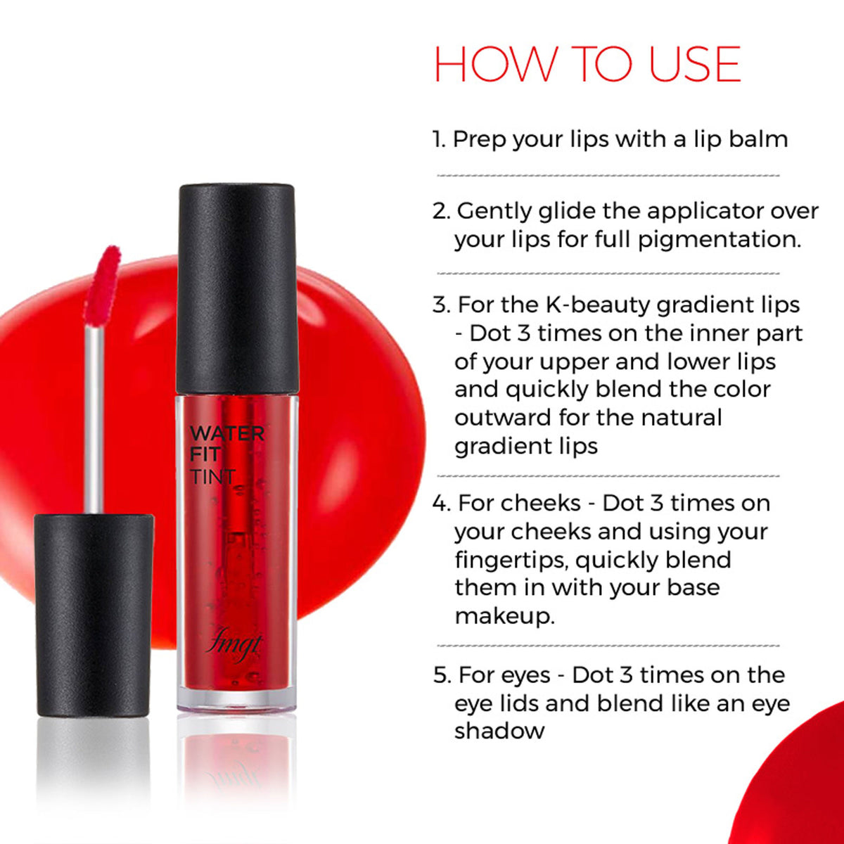 The Face Shop Water Fit Lip Tint - Picnic Red