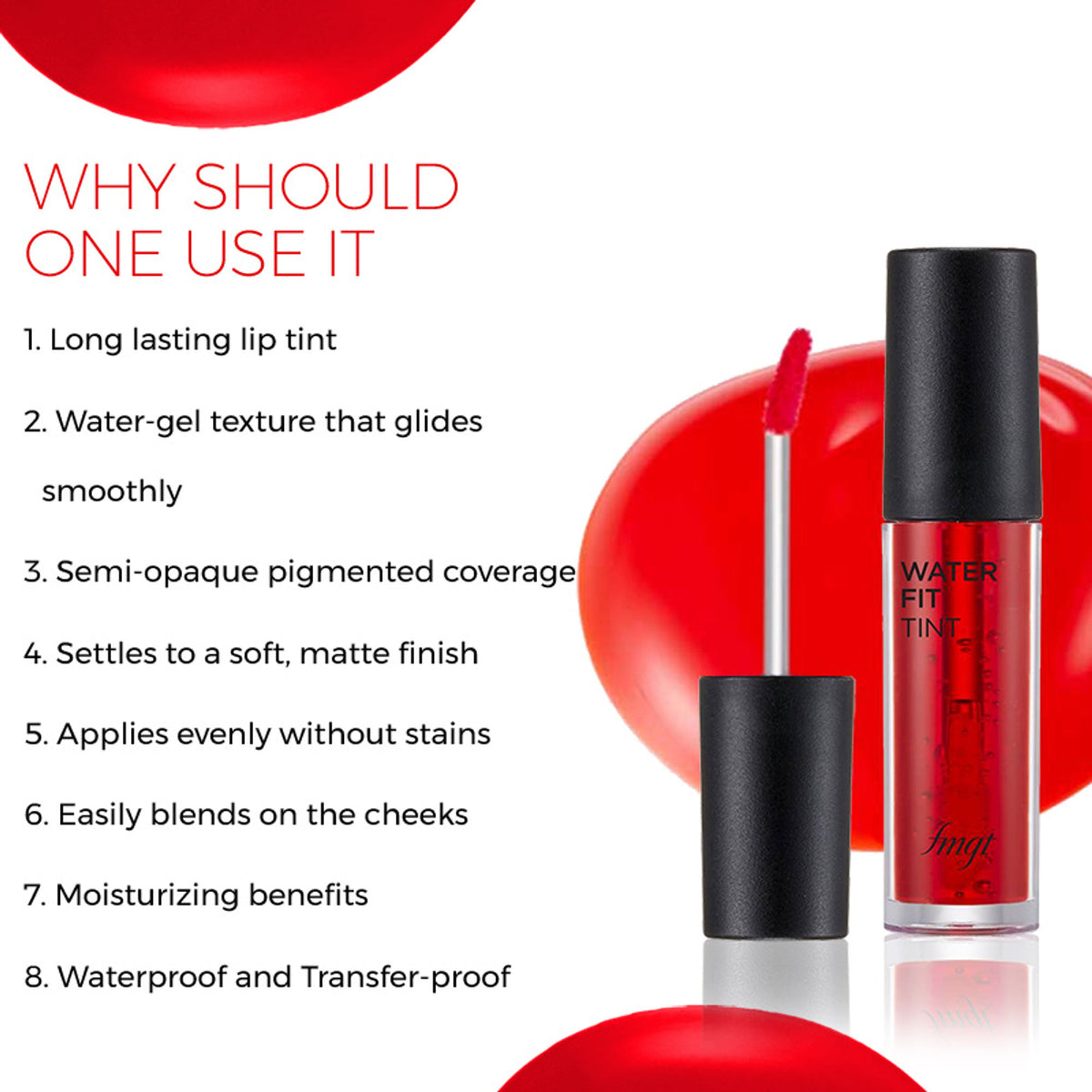 The Face Shop Water Fit Lip Tint - Picnic Red