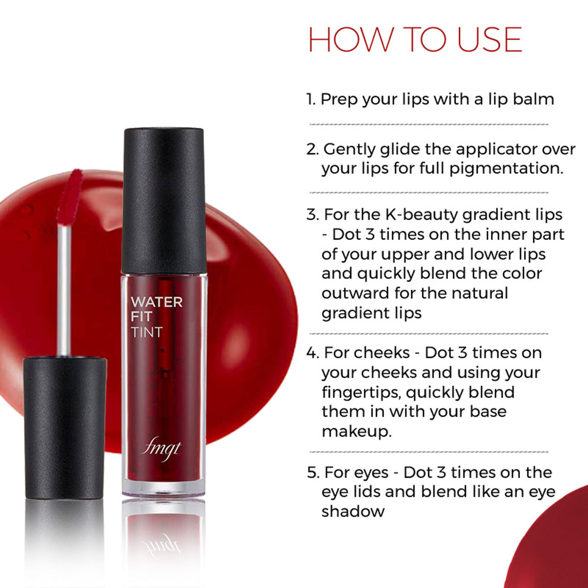 The Face Shop Water Fit Lip Tint - Red Signal
