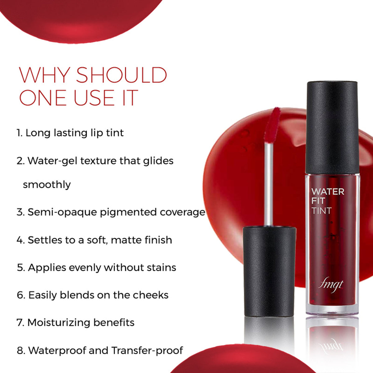 The Face Shop Water Fit Lip Tint - Red Signal