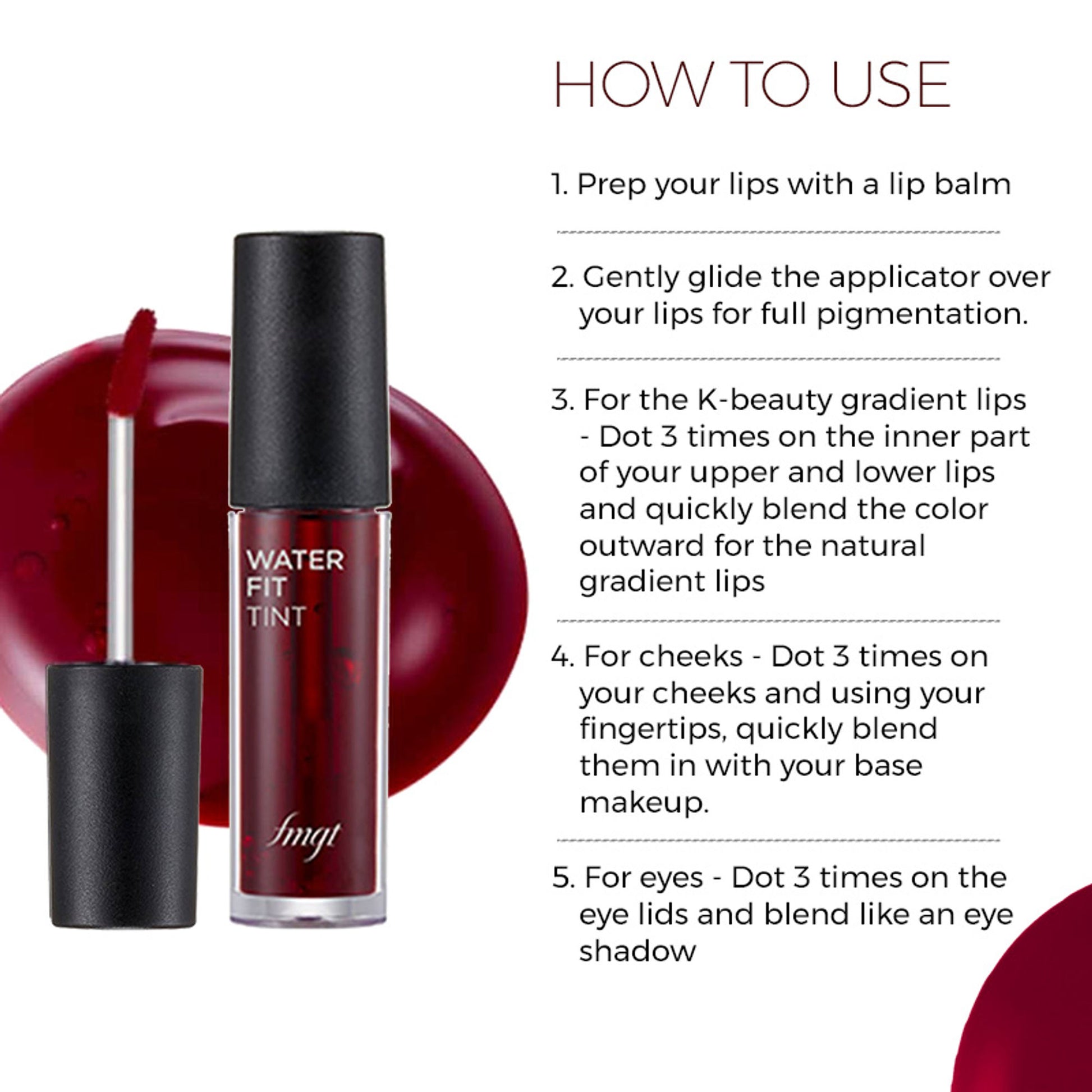 The Face Shop Water Fit Lip Tint - Cherry Kiss