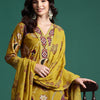 Dhiyona IE Ethnic Motifs Printed Sequinned Pure Cotton Kurta With Trousers & Dupatta