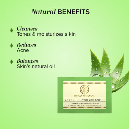 Khadi Natural Neem-Tulsi Soap Cleanses, Tones & Moisturises