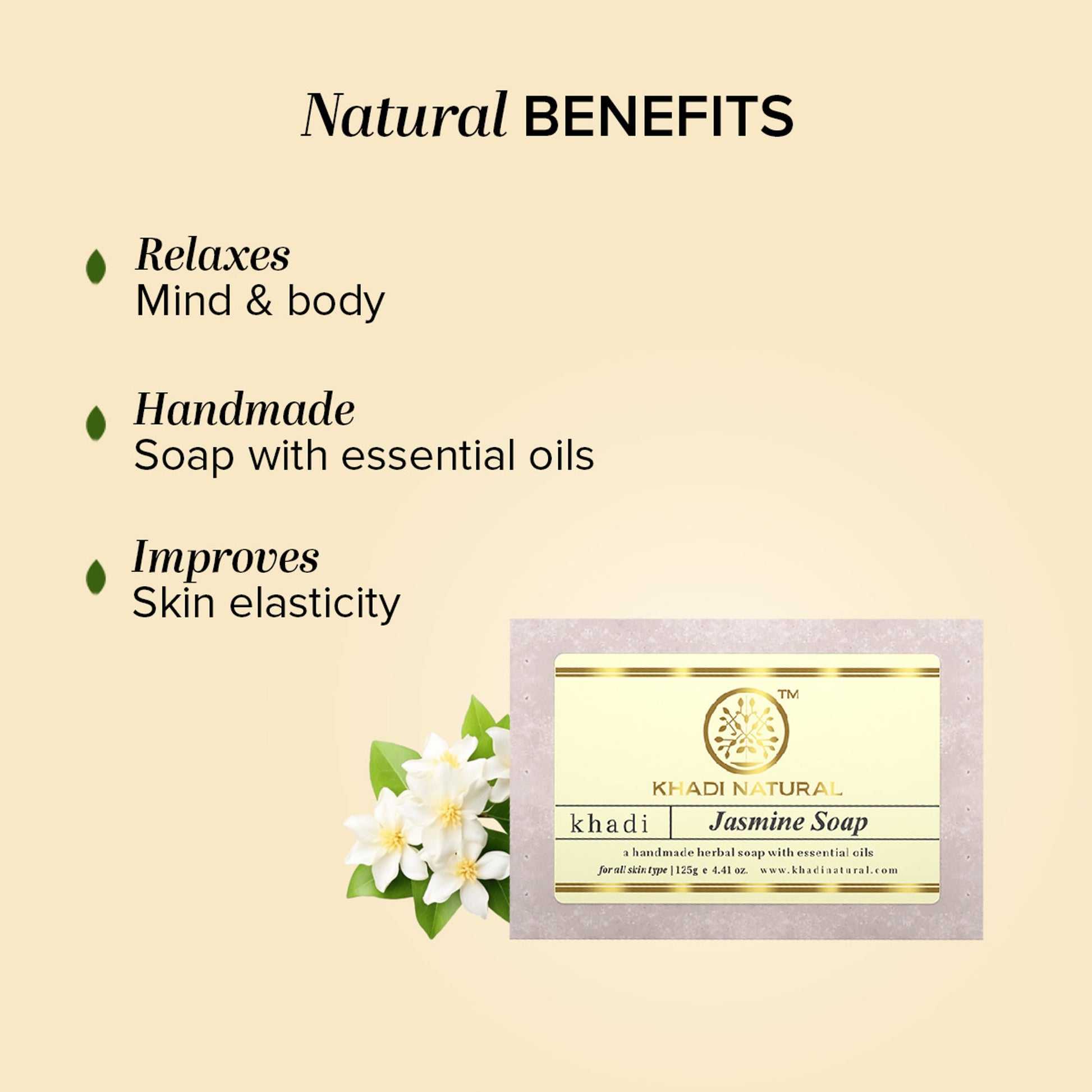 Khadi Natural Jasmine Handmade Soap Rejuvenates Skin