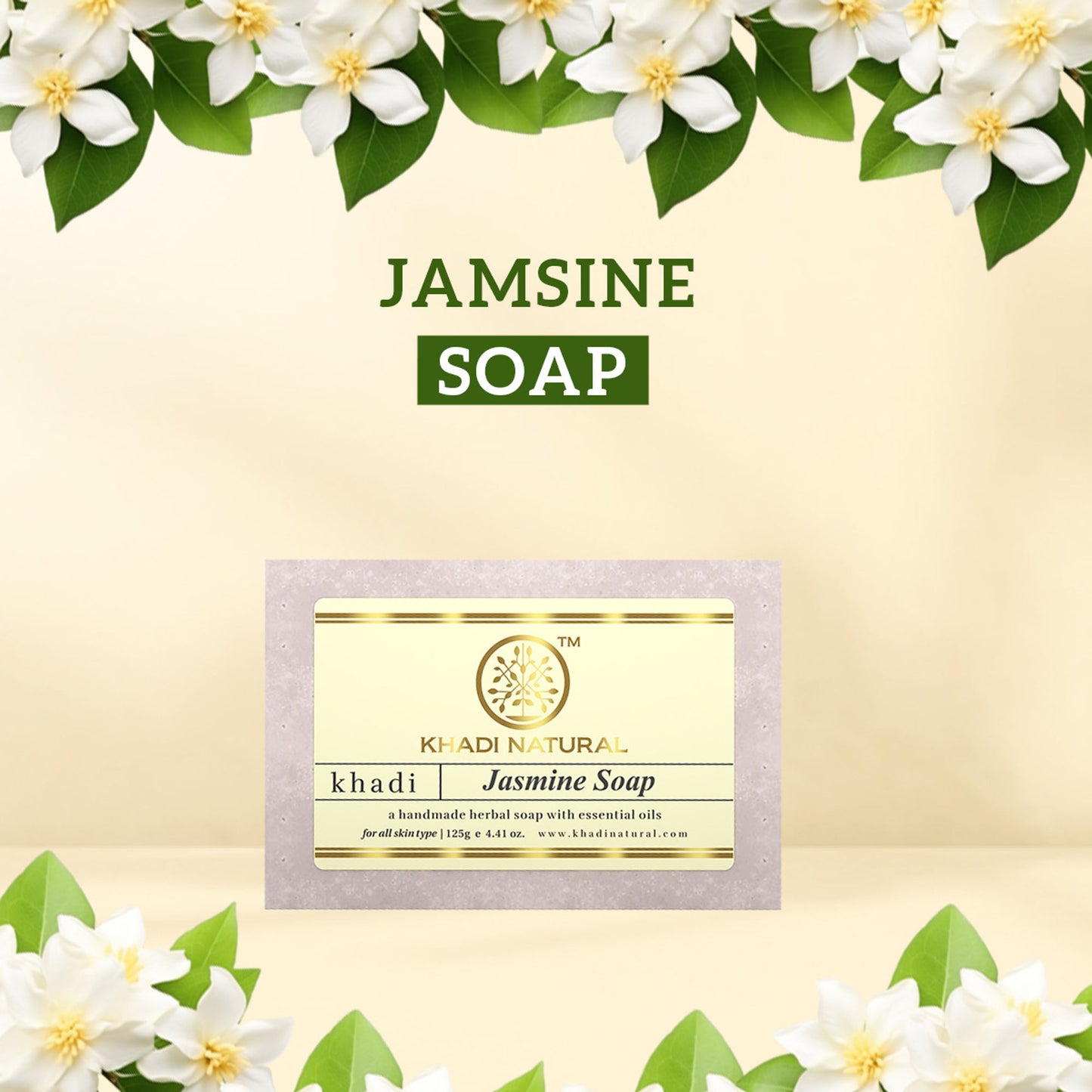 Khadi Natural Jasmine Handmade Soap Rejuvenates Skin