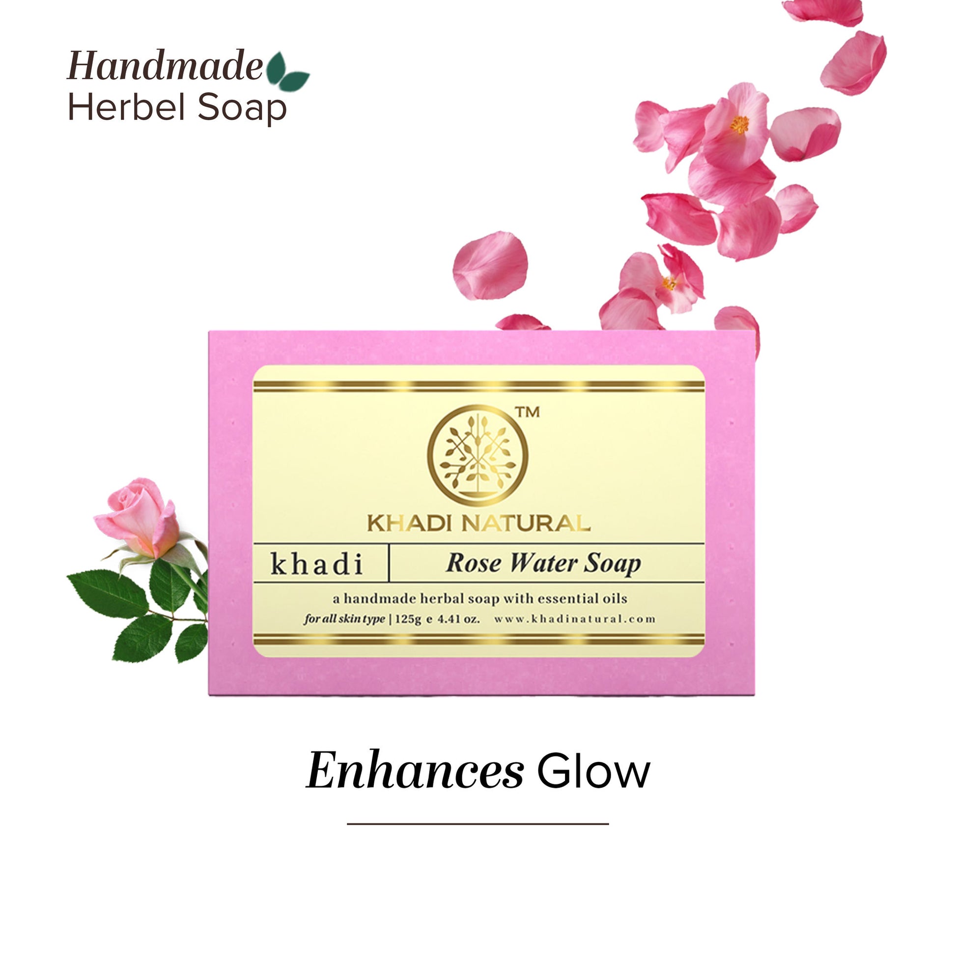Khadi Natural Rosewater Handmade Soap Remove Excess Oil