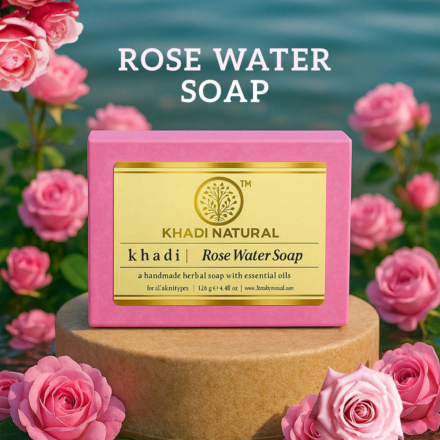 Khadi Natural Rosewater Handmade Soap Remove Excess Oil