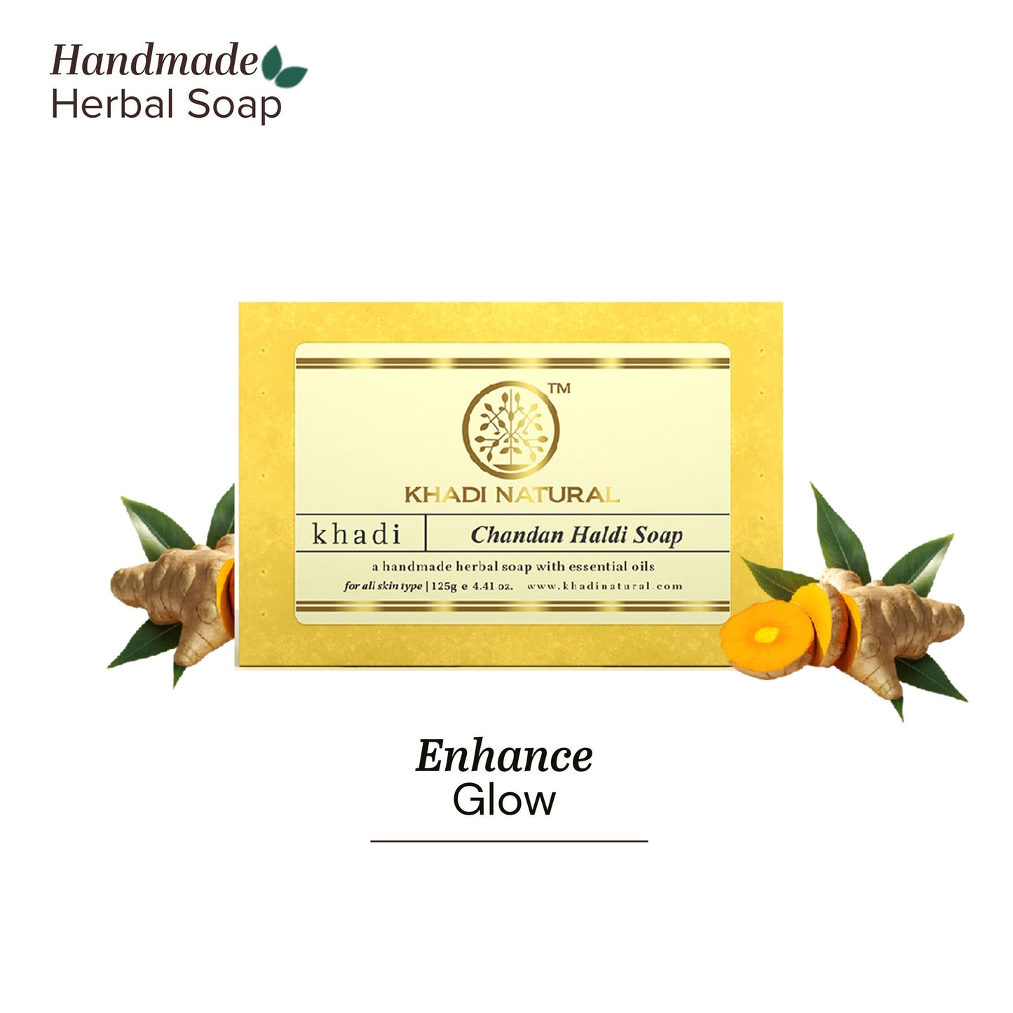 Khadi Natural Chandan Haldi Handmade Soap Soft & Supple Skin