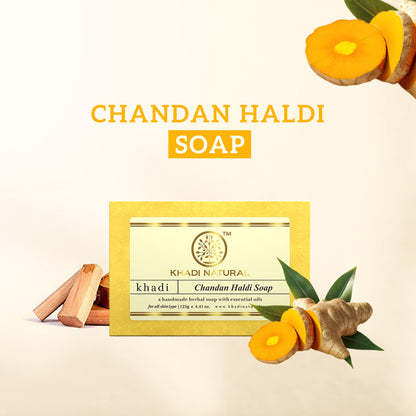 Khadi Natural Chandan Haldi Handmade Soap Soft & Supple Skin