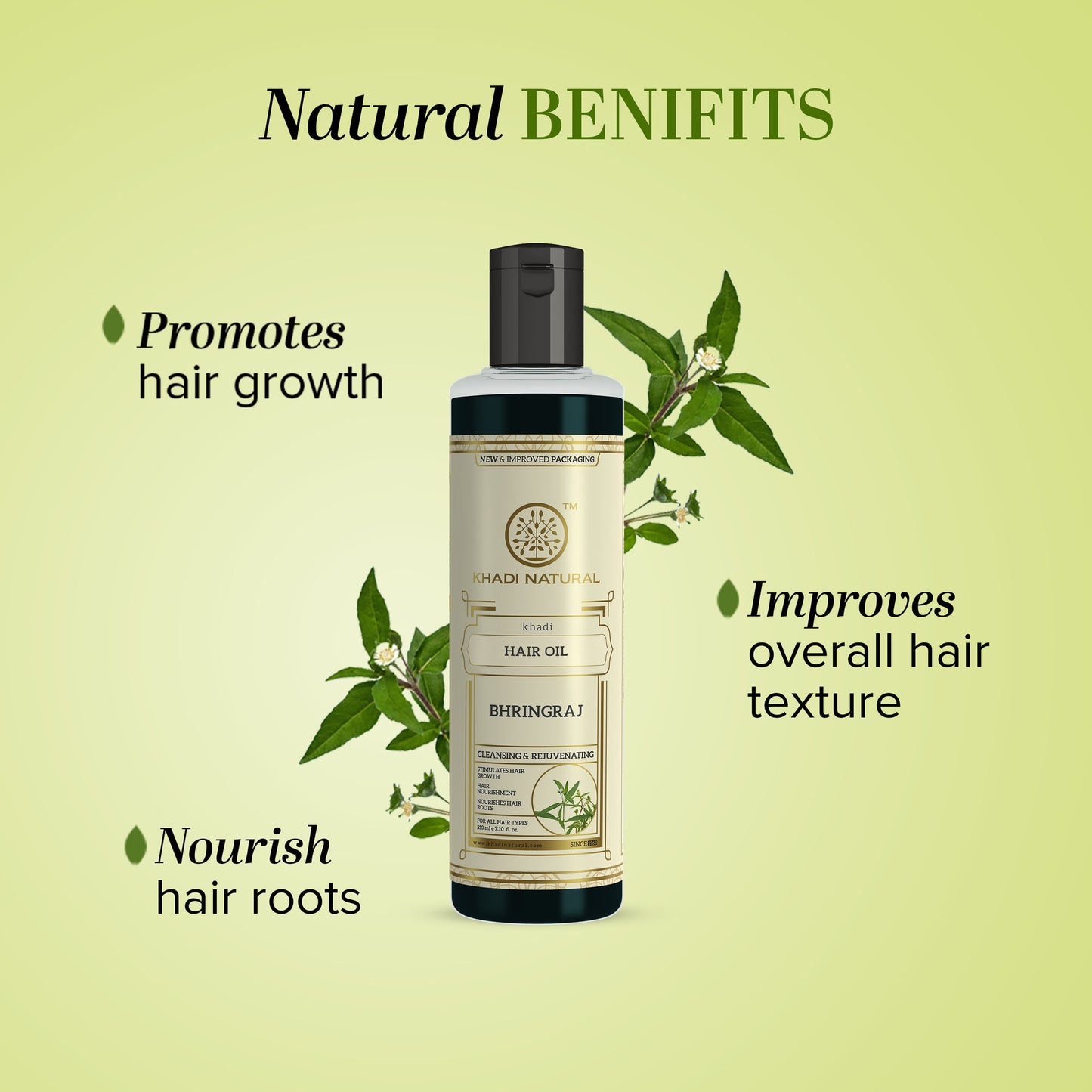 Khadi Natural Bhringraj Hair Oil Nourishes Hair Roots