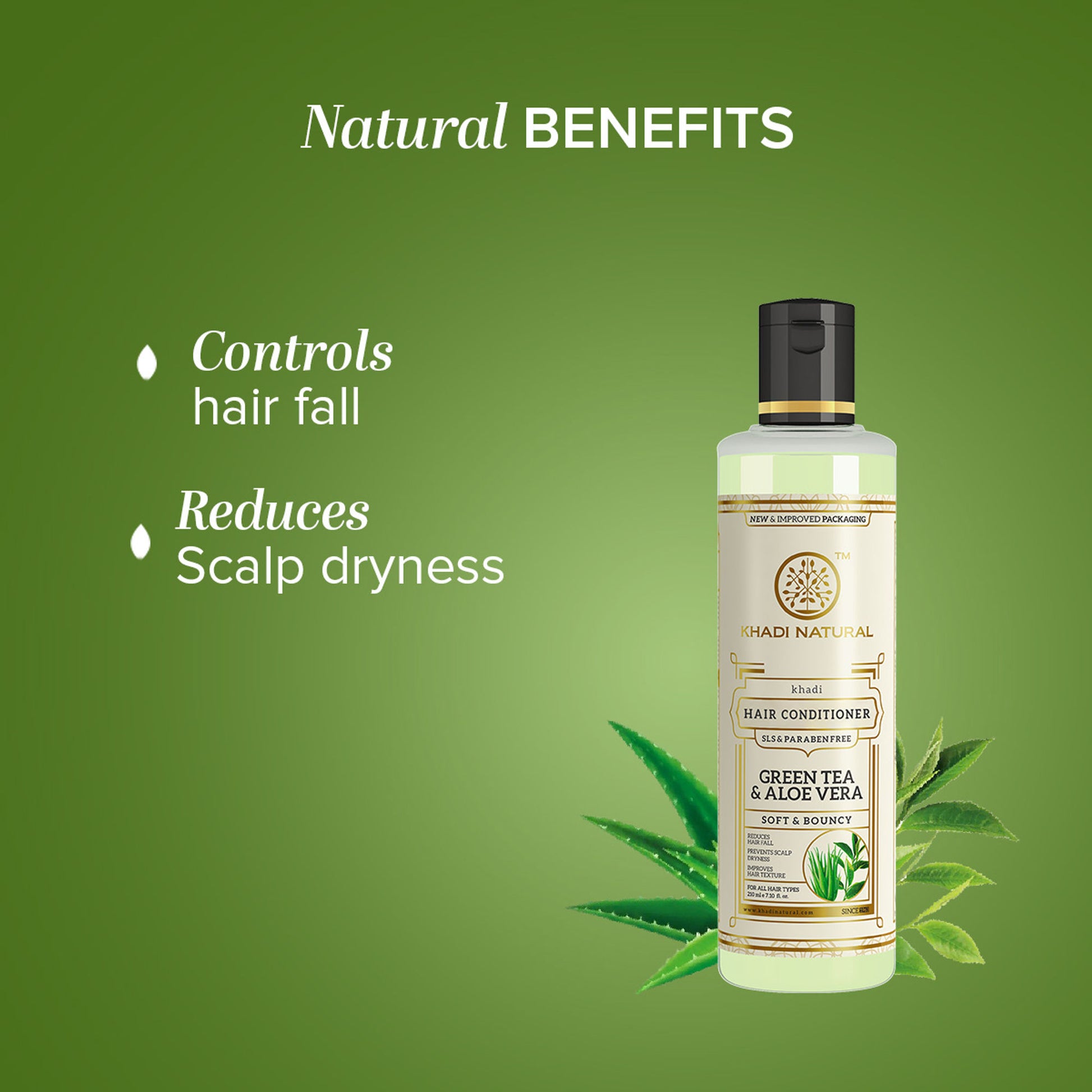 Khadi Natural Green Tea & Aloevera Hair Conditioner SLS & Paraben Free