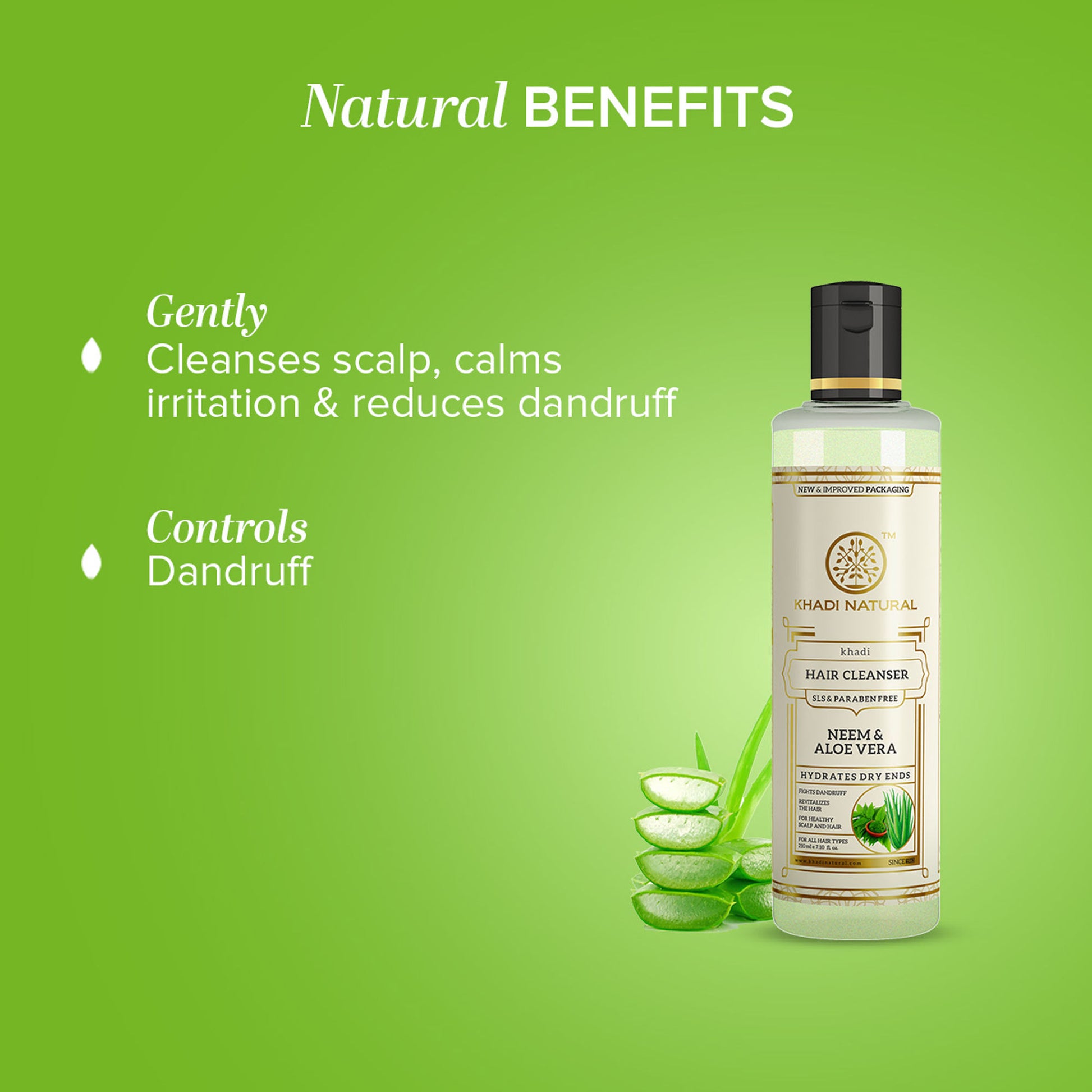 Khadi Natural Neem & Aloe Vera Hair Cleanser/Shampoo Hydrates Dry Ends