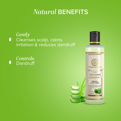 Khadi Natural Neem & Aloe Vera Hair Cleanser/Shampoo Hydrates Dry Ends