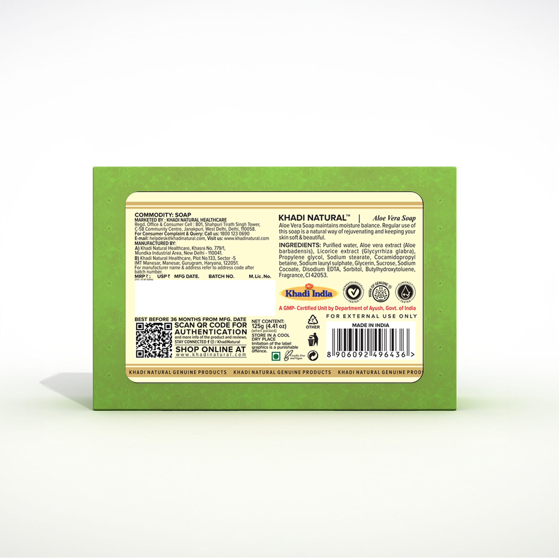 Khadi Natural Aloe Vera Handmade Soap Anti-Bacterial