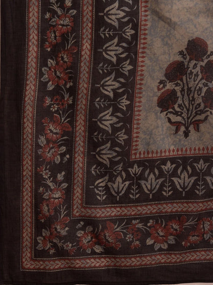 Indyancart IE Ethnic Motifs Printed Pure Cotton Straight Kurta with Salwar & Dupatta