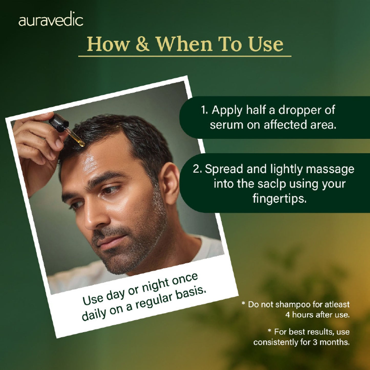 AuraVedic Rosemary Hair Growth Serum with 2% Anagain 3% Redensyl 3% Procapil Caffeine Biotin