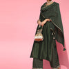 Dhiyona IE Green Liva Calf Length Kurta Set