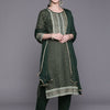 Dhiyona IE Women Green Ethnic Motifs Printed Gotta Patti Kurta with Trousers & With Dupatta