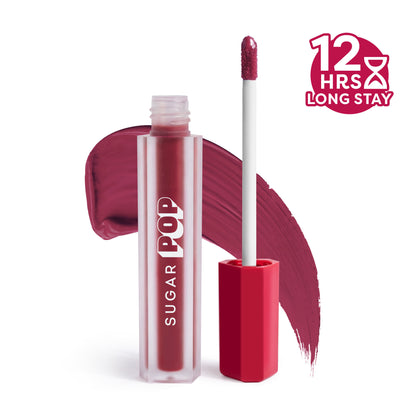 SUGAR POP Matte Lipstick, Smudge-Proof, 8 Hrs - 12 Rust
