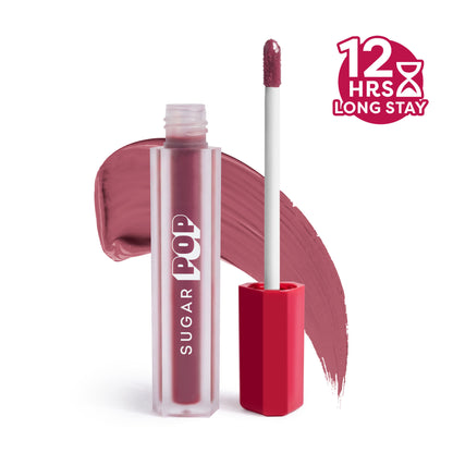 SUGAR POP Matte Lipstick, Smudge-Proof, 8 Hrs - 21 Petal