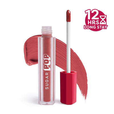 SUGAR POP Matte Lipstick, Smudge-Proof, 8 Hrs - 23 Coralburst