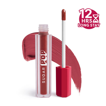 SUGAR POP Matte Lipstick, Smudge-Proof, 8 Hrs - 25 Cinnamon