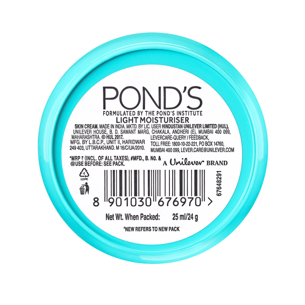 Ponds Light Moisturiser Non-Oily Fresh Feel With Vitamin E + Glycerine