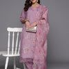Dhiyona IE Women Floral Embroidered Regular Thread Work Kurta with Trousers & Dupatta