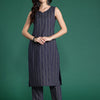 Indyancart IE Plus Size Printed Pure Cotton Kurta with Trousers