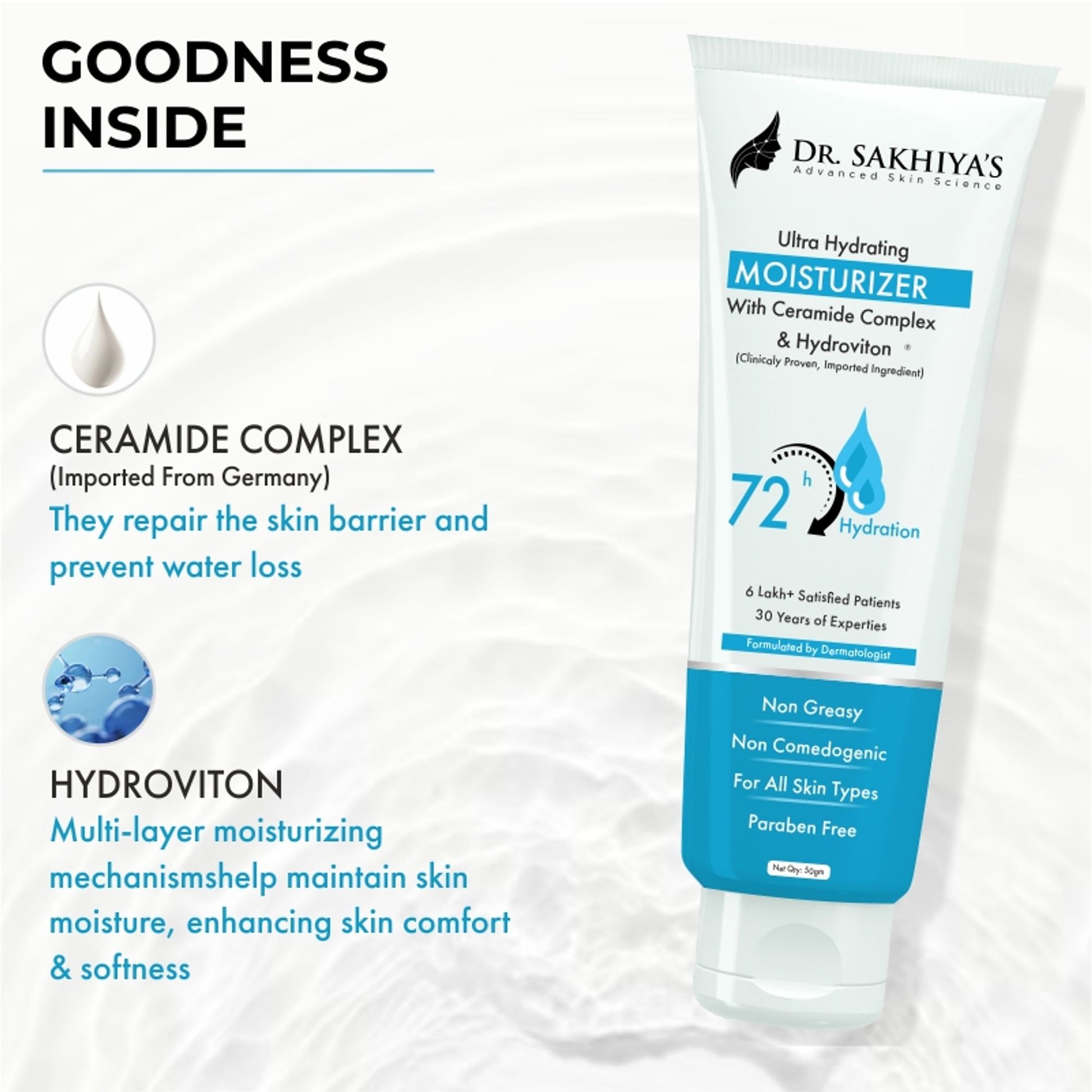 Dr. Sakhiya Ultra Hydrating Face Moisturizer Lightweight Daily Hydration for All Skin Types
