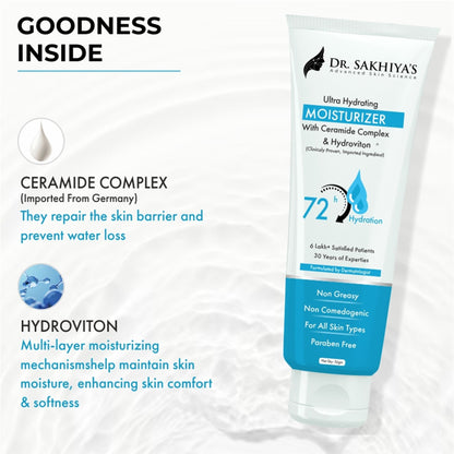 Dr. Sakhiya Ultra Hydrating Face Moisturizer Lightweight Daily Hydration for All Skin Types