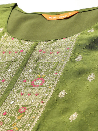 Indyancart IE Ethnic Motifs Kurta with Trousers & Dupatta