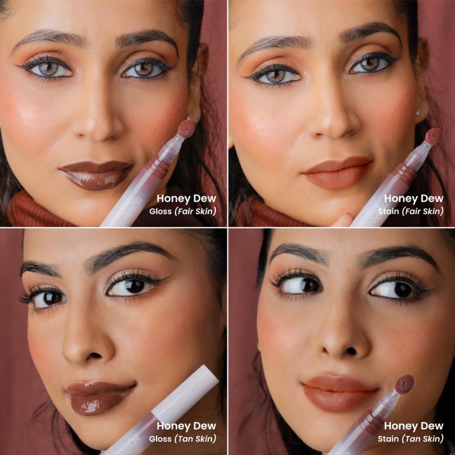 La Mior Hydrating Lip Gloss Stain - Combo Of 3 - Midnight Crush