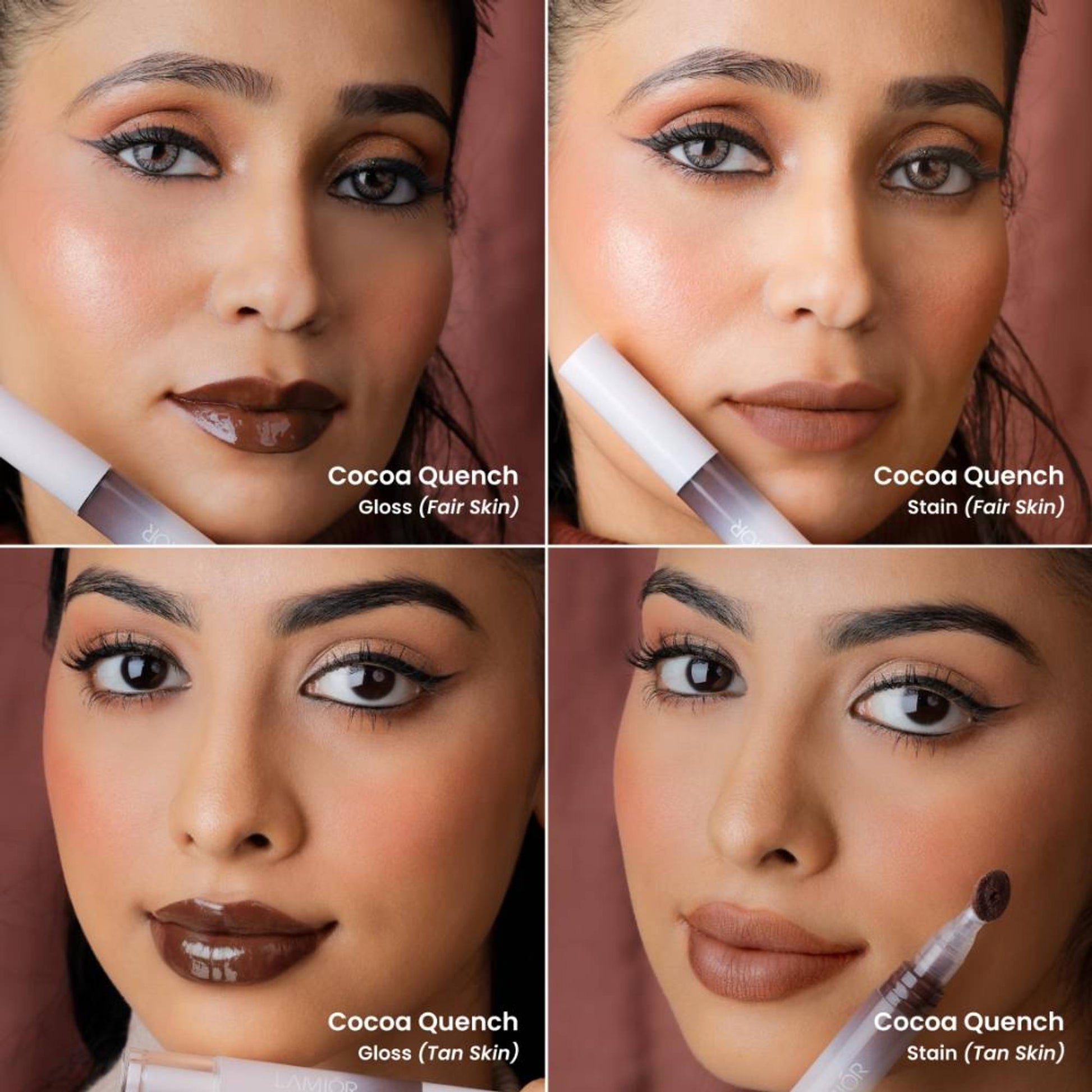 La Mior Hydrating Lip Gloss Stain - Combo Of 3 - Midnight Crush