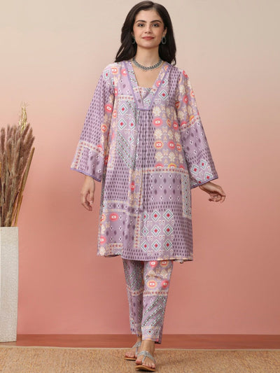 Indyancart VA Women'sEthnic Motifs Printed Kurta With Trouser