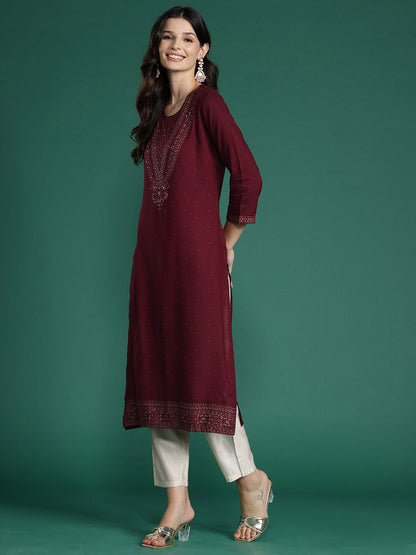 Indyancart IE Pack of 2 Foil Printed Sequinned Kurta