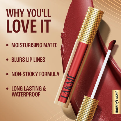 Lakme Ultimate Glam Matte Liquid Lipstick - Wine Glow