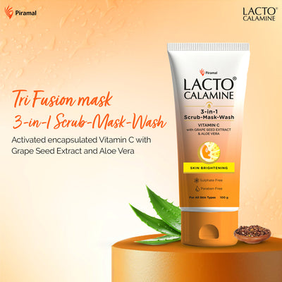 Lacto Calamine 3 - In - 1 Vitamin C Face Scrub - Mask - Wash
