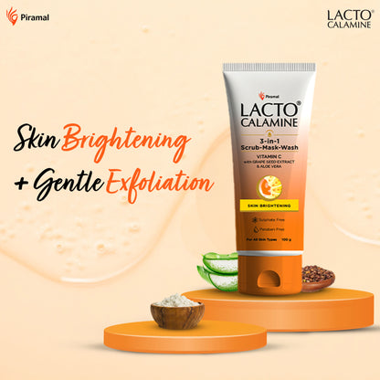 Lacto Calamine 3 - In - 1 Vitamin C Face Scrub - Mask - Wash
