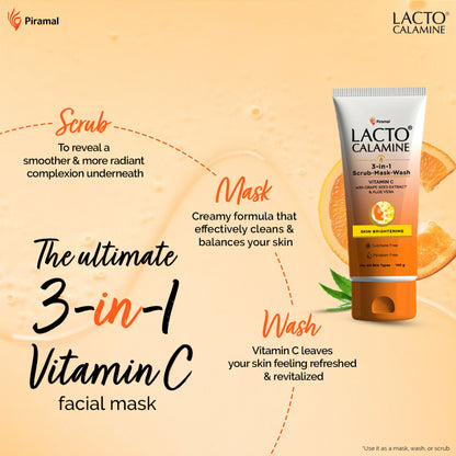 Lacto Calamine 3 - In - 1 Vitamin C Face Scrub - Mask - Wash