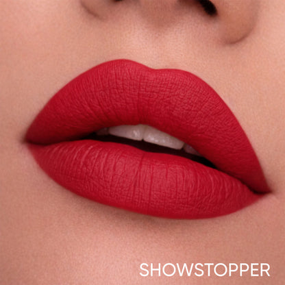 Parul Garg Beauty Show Stopper 12 comfort matte lipstick for Indian skin tone, in a sleek crayon form.