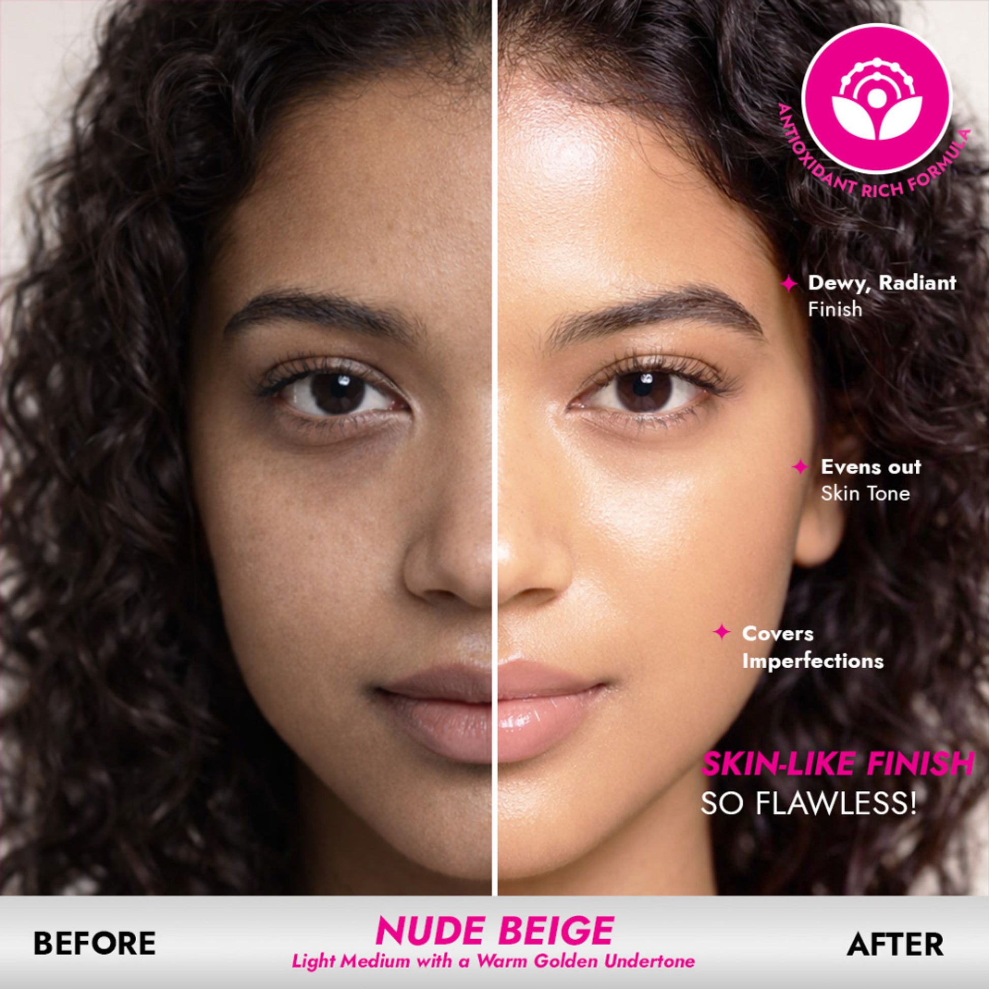 L.A Girl Pro Coverage Illuminating Liquid Foundation - Nude Beige