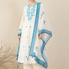 Dhiyona IE Floral Embroidered A-Line Thread Work Kurta With Trousers & Dupatta