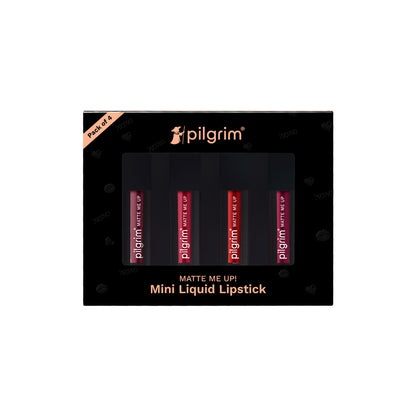 Pilgrim Matte Mini Liquid Lipstick 4 In 1 Pack Smudgeproof, Hydrating & Lightweight - Bold Mistress