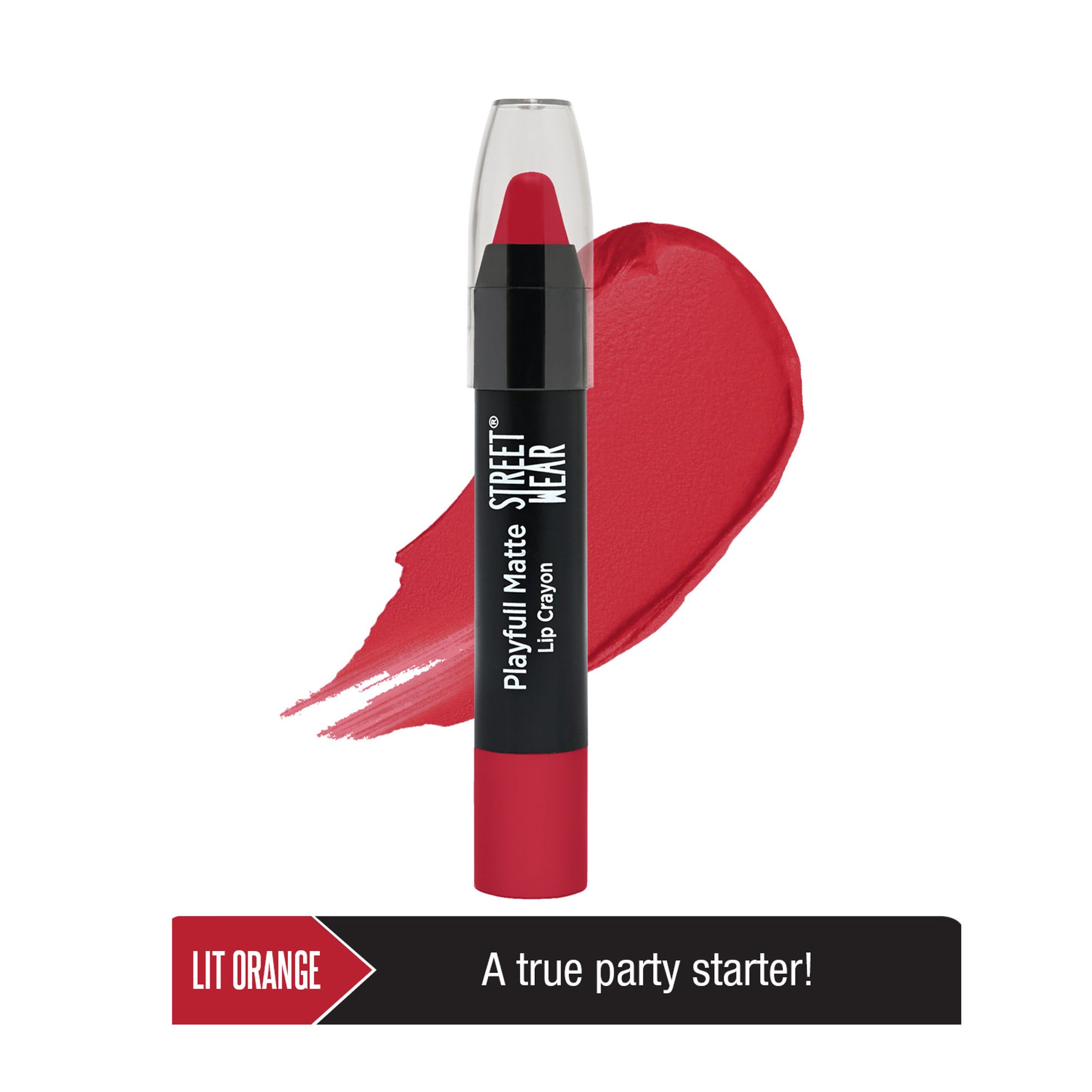 Street Wear Playfull Matte Lip Crayon - Lit Orange