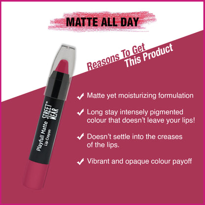 Street Wear Playfull Matte Lip Crayon - Lit Orange